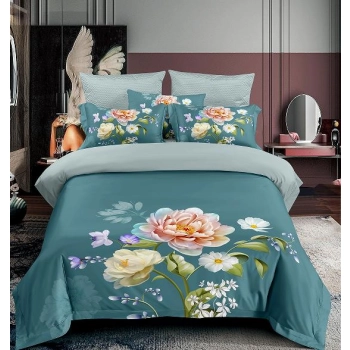 Pościel 200x220 bawełna satynowa duży kwiat PR418