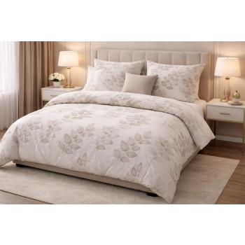 Pościel bawełna satynowa 140x200 z prześcieradłem – elegancki komplet 4cz PK493