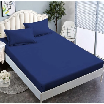 Prześcieradło z gumką 160x200 granatowe – Bawełniane, mocna guma