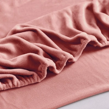 Prześcieradło na gumkę 160x200 / 25cm polarowe miś Różowe