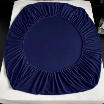 Prześcieradło na gumkę 200x220 / 25cm polarowe miś Granatowe