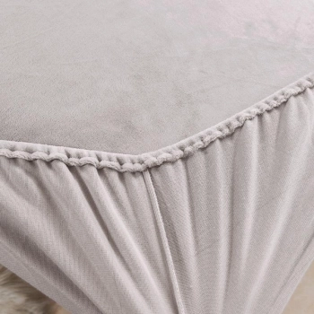 Prześcieradło na gumkę 140x200 / 25cm polarowe miś Szare 2