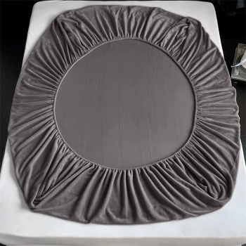 Prześcieradło na gumkę 160x200 / 25cm polarowe miś Szare