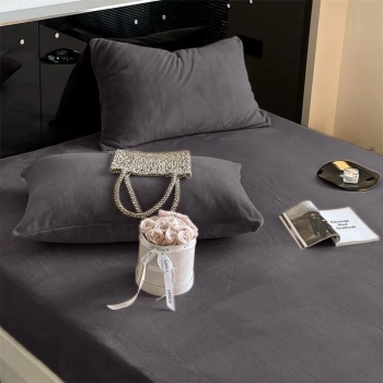 Prześcieradło na gumkę 160x200 / 25cm polarowe miś Szare