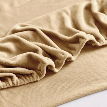 Prześcieradło na gumkę 160x200 / 25cm polarowe miś BEŻOWE