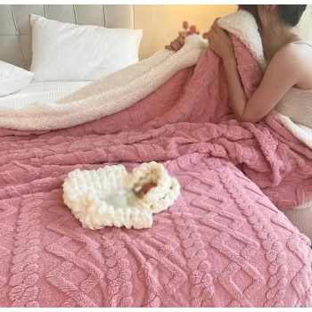 Koc Różowy 160x200 Sweterek Baranek dwustronny Sherpa – wyjątkowo miękki i przytulny