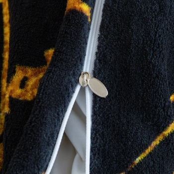 Pościel polarowa 160x200 zimowa marmurkowa czarno zlota PP574