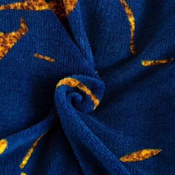 Pościel polarowa 200x220 zimowa marmurkowa niebiesko złota PP573