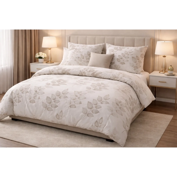 Pościel bawełna satynowa 140x200 z prześcieradłem – elegancki komplet 4cz PK493